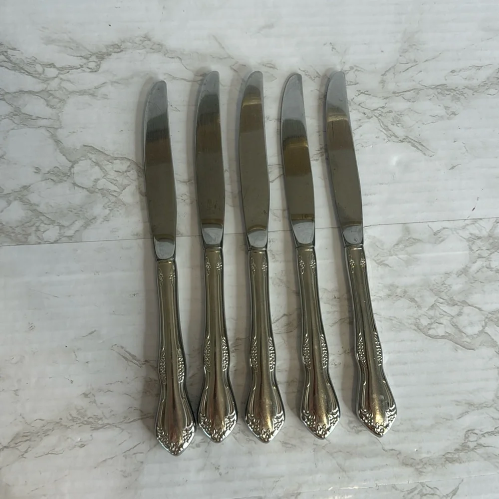 Oneida Ltd Mansfield Amadeus Wm A Rogers Deluxe Stainless Dinner Knives-Set of 5